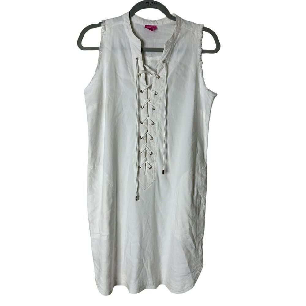 TRINA TURK x INC International Concepts Women's Linen Blend Lace-Up Dress XS